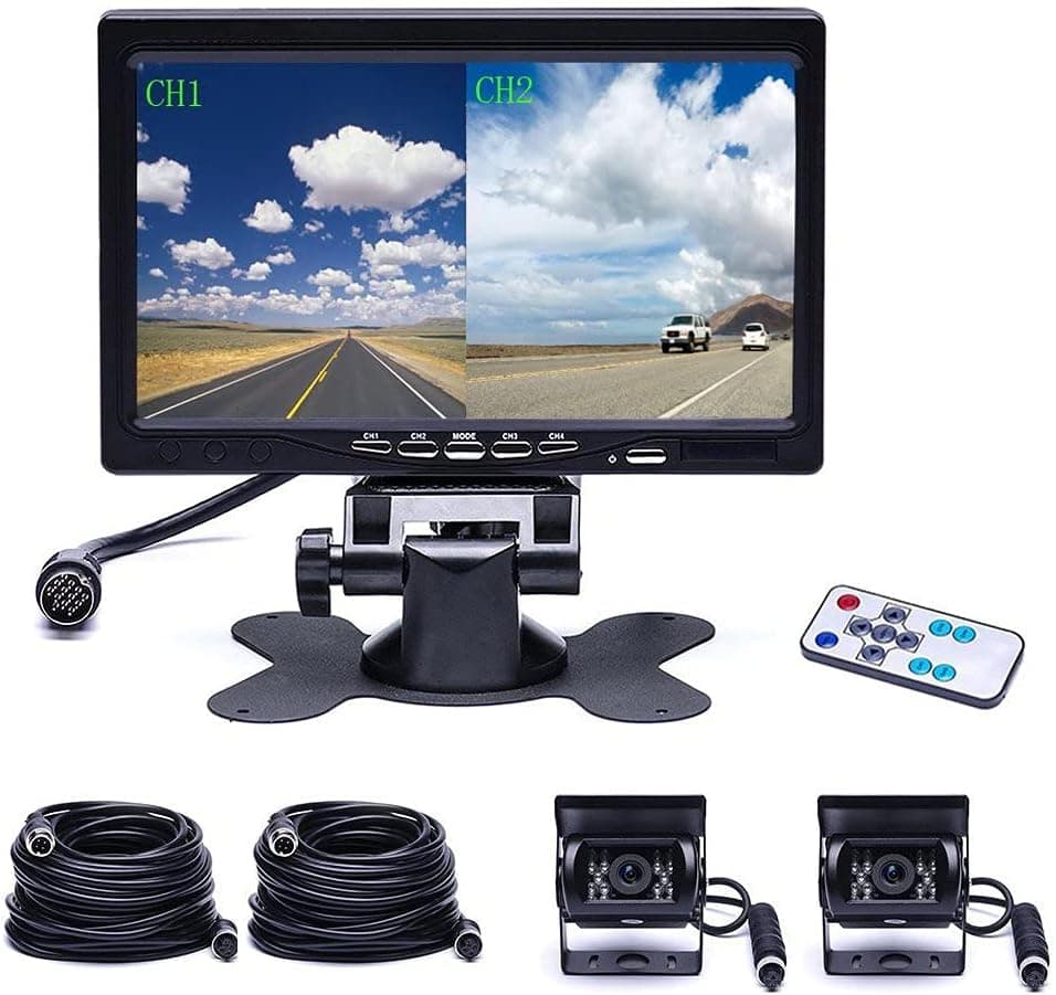 CAMECHO cámara de visión trasera inalámbrica, 7 pulgadas TFT LCD monitor y cámara de aparcamiento IP68K impermeable coch