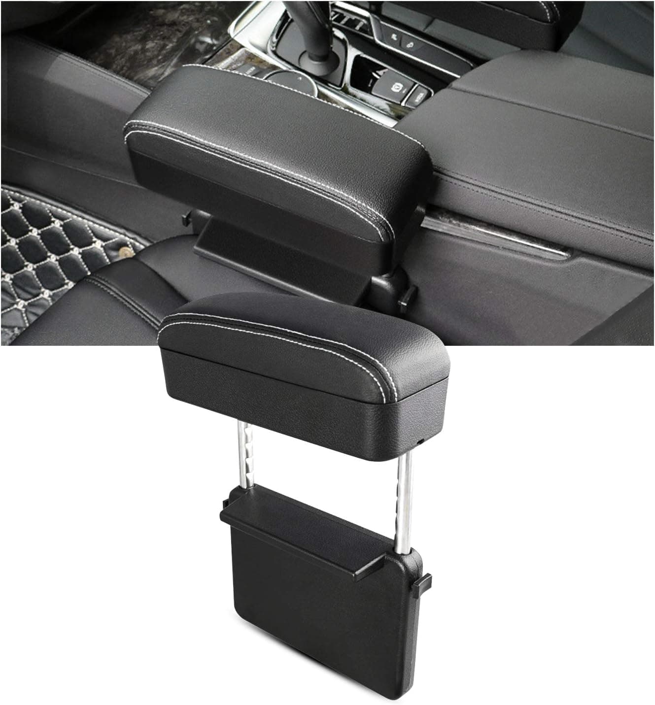 CAMECHO Camara Delantera/Trasera de Coche Kit, 9 Pulgadas 4 Divisiones, Camara Impermeable, 18 IR IP 68 Visión Nocturna 