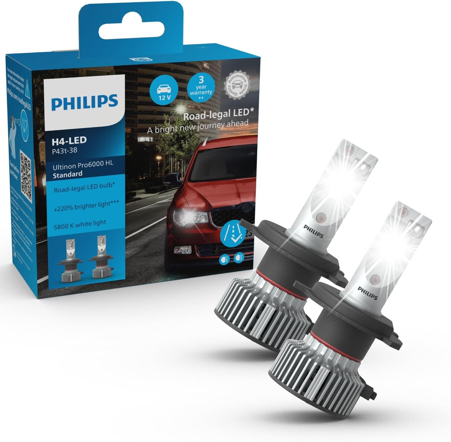 Philips Ultinon Pro6000 Standard H4 LED (2-Pack)