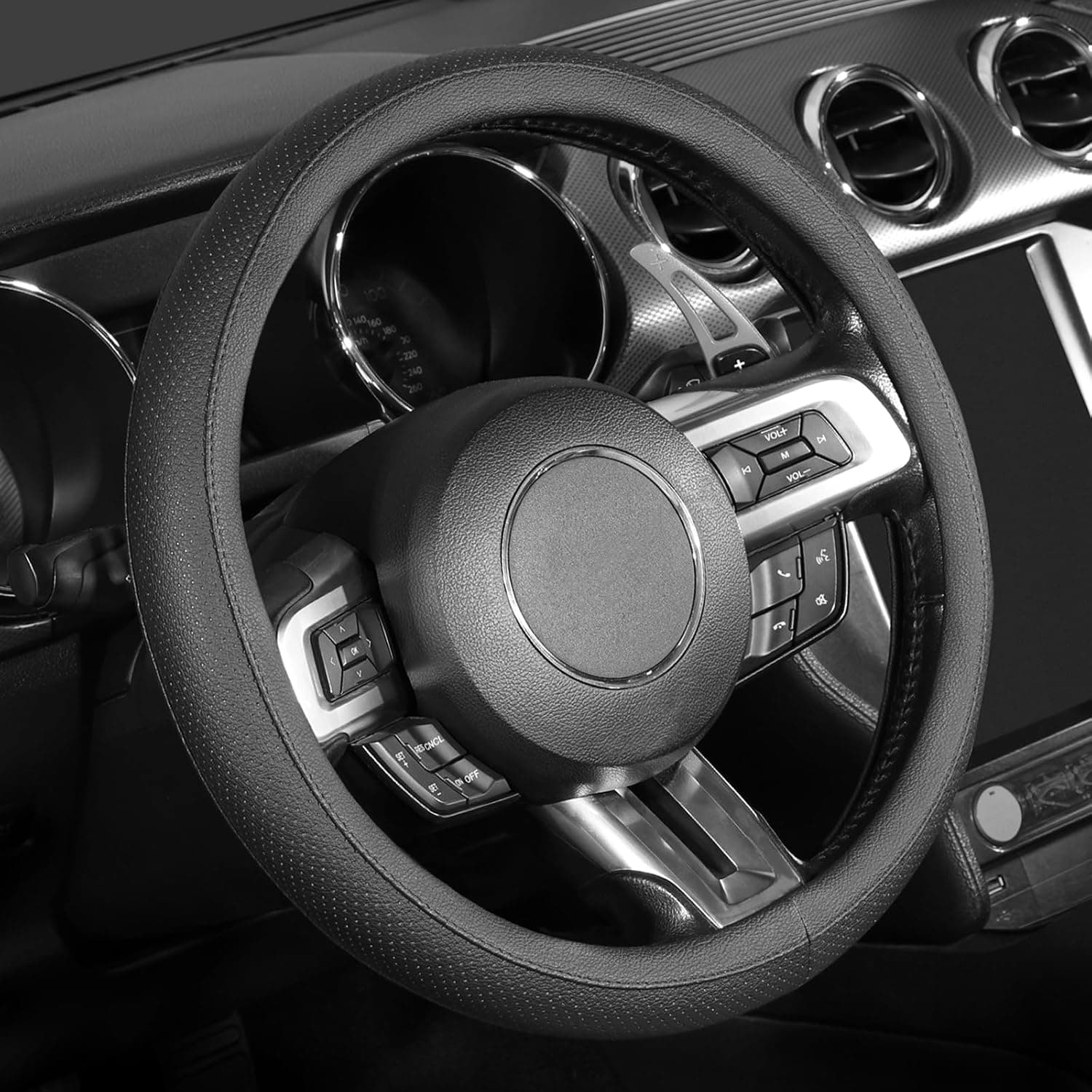 SEG Direct Microfiber Leather Steering Wheel Cover